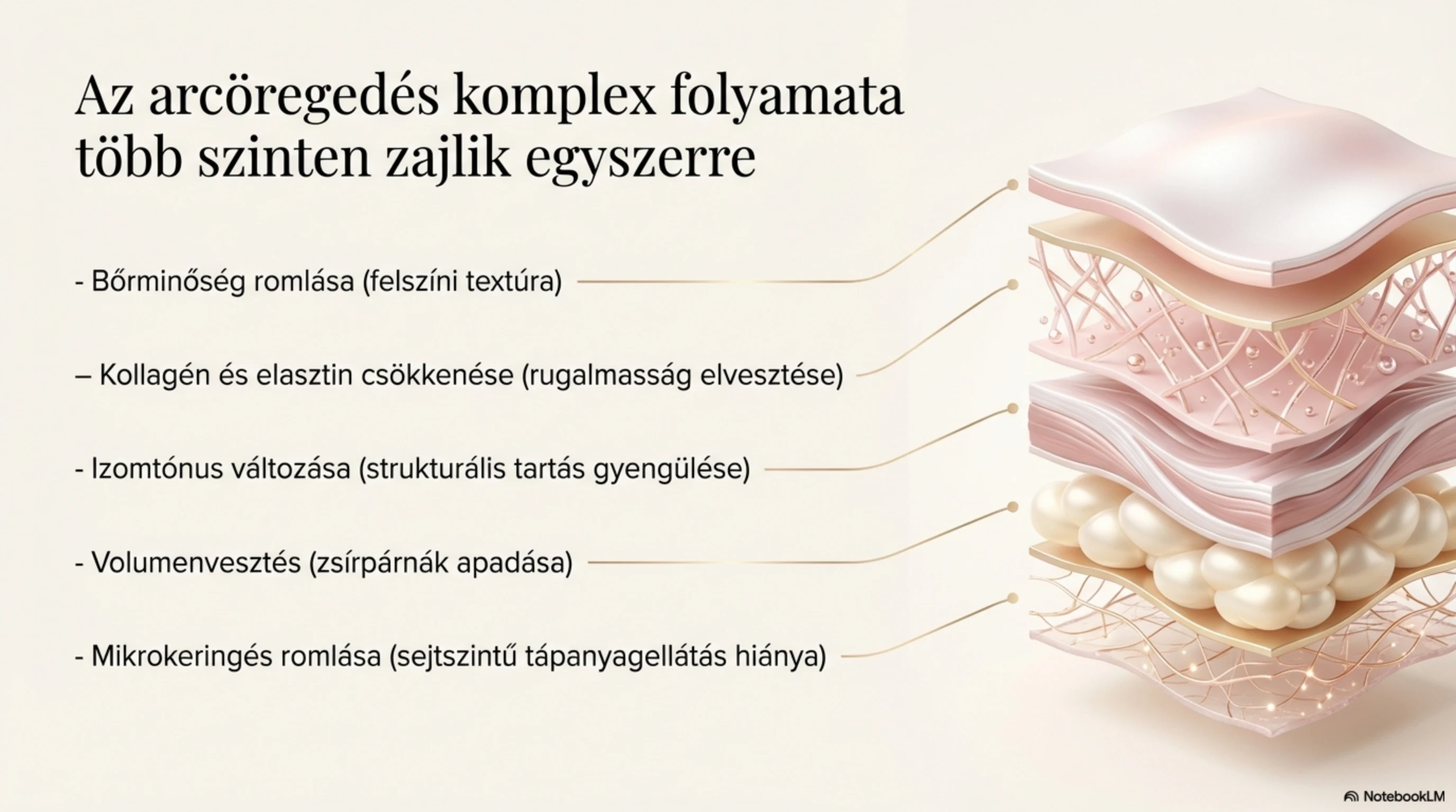 Az arcöregedés komplex folyamata — bőrrétegek